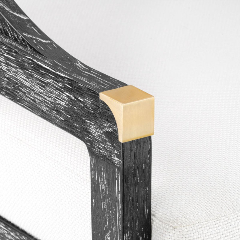 Edward Solid Wood Arm Chair, Black