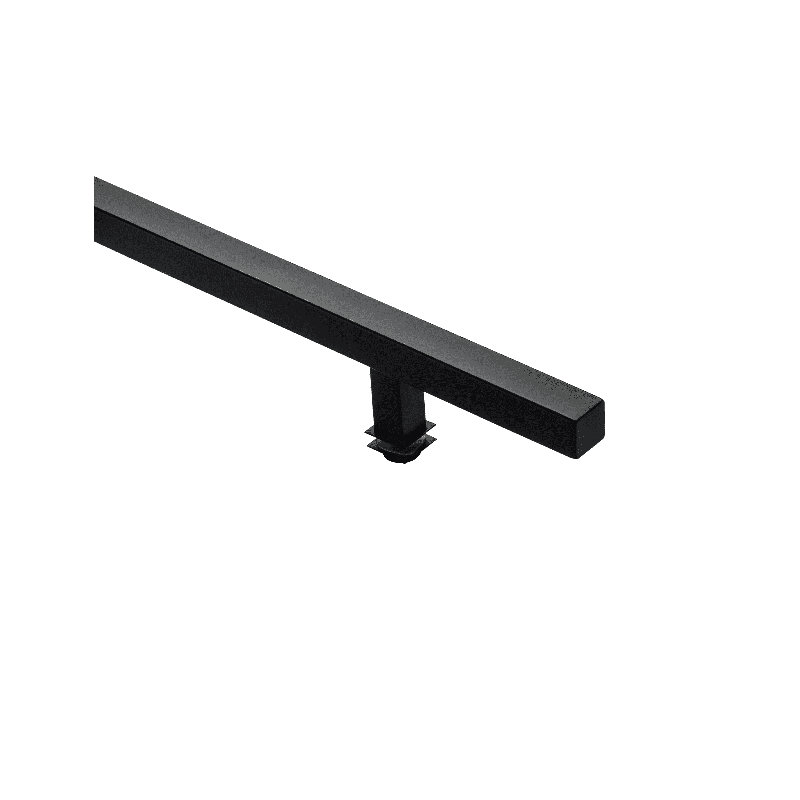 Poignée de porte carrée à un côté Acier inoxydable 304, PVD doré, H 18 po x l 1,5 po x P 2 po, Noir, noir, noir, noir