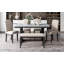 Modern Style 6-Piece Dining Table With 4 Chairs & 1 Bench,Table With Marbled Veneers Tabletop And V-Shaped Table Legs