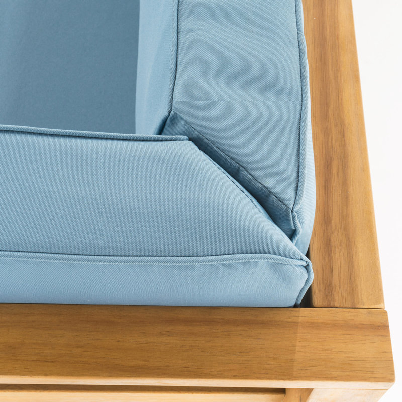 Fauteuil de coin Oana, bleu, Bleu, Teck