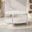 Table basse ronde de style transitionnel, plateau ouvert avec rangement inférieur, finition soignée, mobilier de salon-738513690-738513695