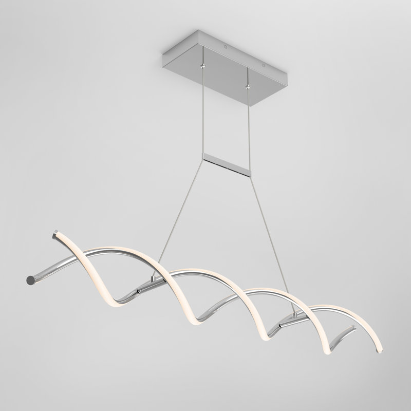 Luminaire suspendu ADN linéaire, chrome