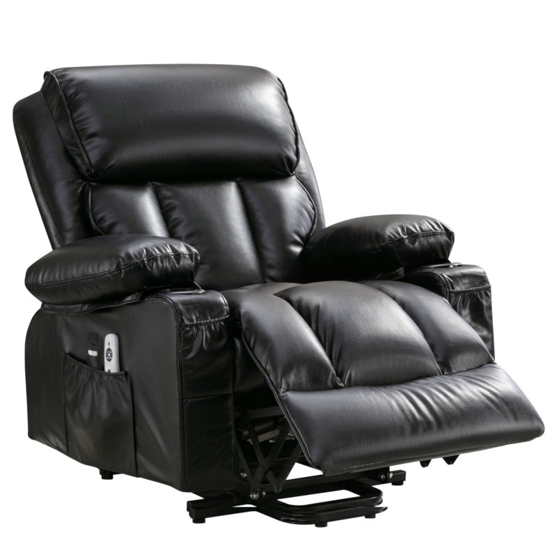 Fauteuil de massage électrique Power Lift, adapté aux personnes âgées, avec fonctions de chauffage et de vibration, cuir polaire avec USB, peut être utilisé pour s'allonger