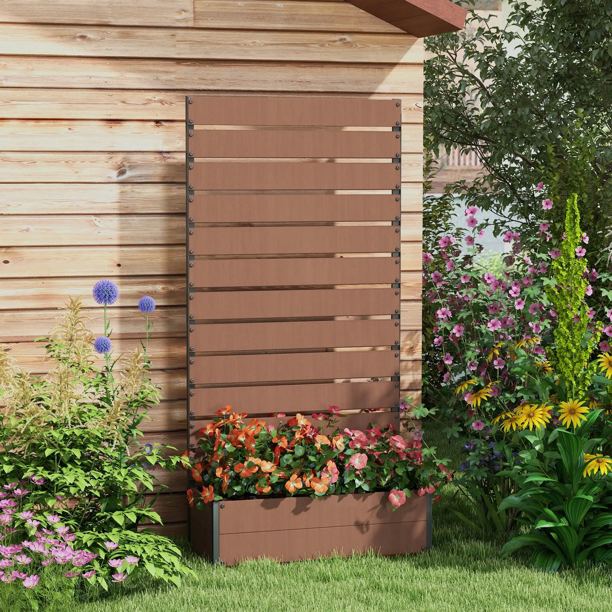 Garden Raised Bed Planter Boxes with Trellis