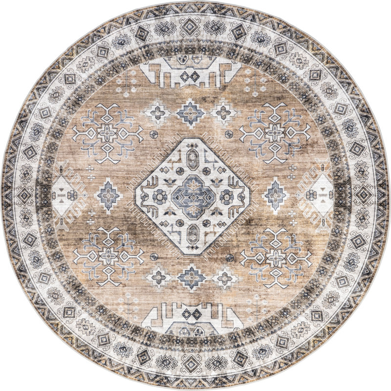 Tapis lavable à la machine Evelina, Rond 6 pi