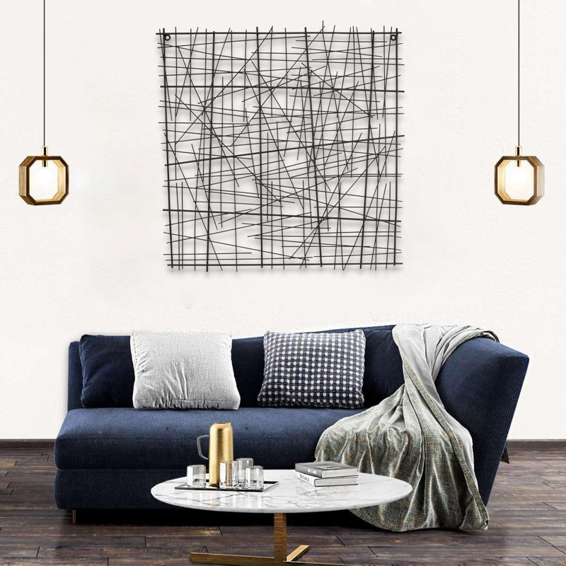 Décoration murale carrée abstraite, H 31,5 po x l 33,25 po