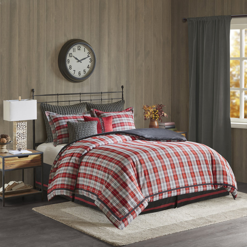 Ensemble d'édredon réversible en microfibre Williamsport, Édredon grand et 3 pièces supplémentaires