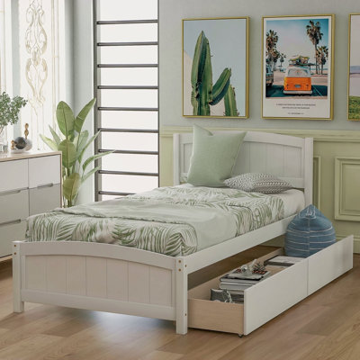 Lit plateforme simple avec deux tiroirs