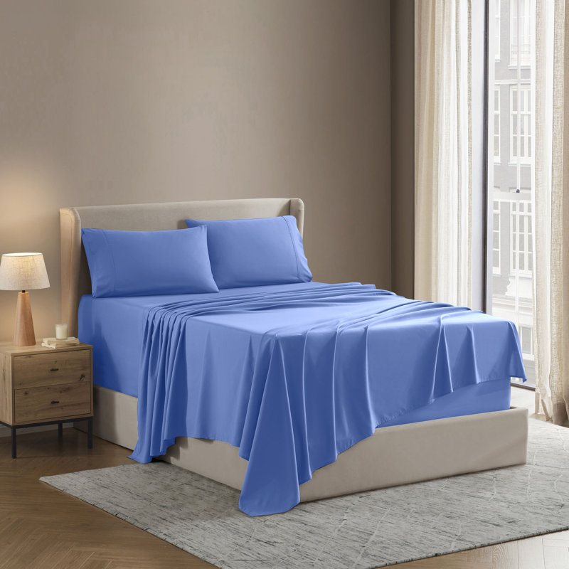 Luxury Collection Classic Smooth Thread Sheet Set, Full, Lagoon Blue