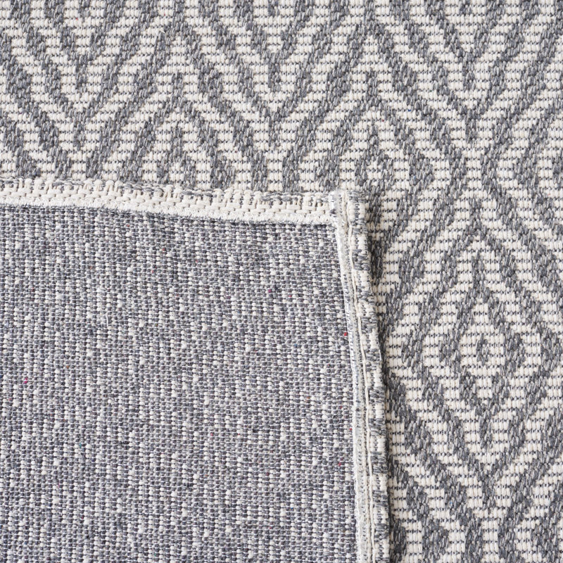Tapis gris / ivoire en coton Martha Stewart 484, Rectangle 5 pi x 7 pi