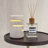 Roman Travertine Cylinder Bedside Lamp | Modern Minimalist Ambient Light with Horizontal Cutouts | Nightstand Lamp for Bedroom