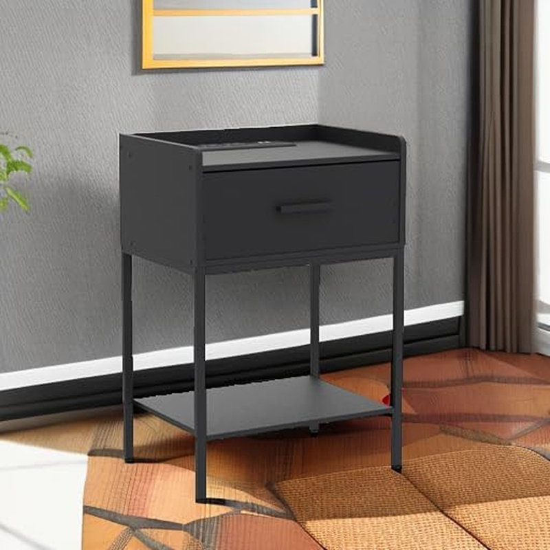 Table de chevet avec station de charge et ports USB, 3 ...