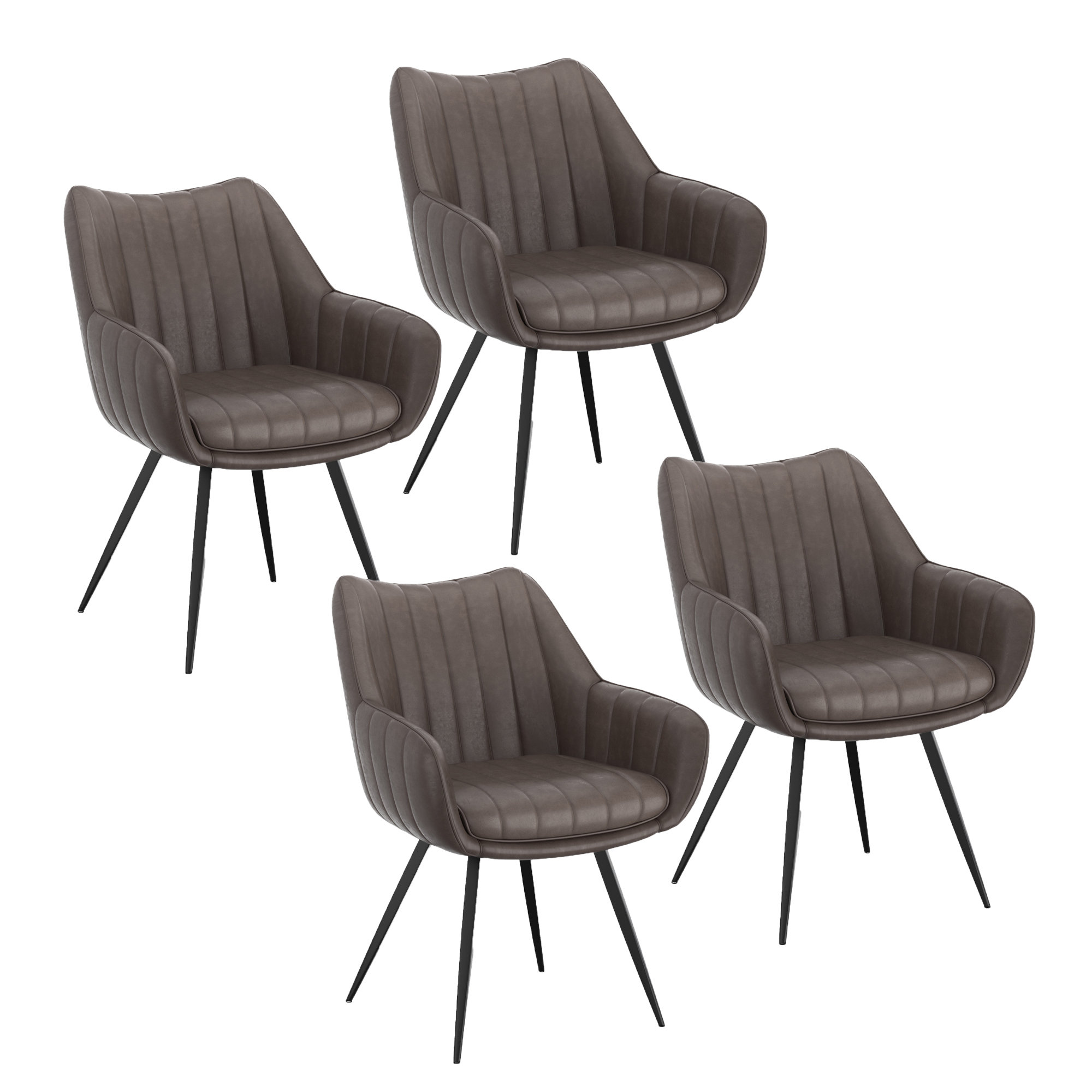 Chatsworth Black Faux Leather Armchair Corrigan Studio® Chatsworth