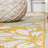 Zinnia Modern Floral Textured Weave Yellow/Cream Indoor/Outdoor Rug-1660403670