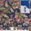Blue Chinoiserie Wallpaper with Birds Red and Green