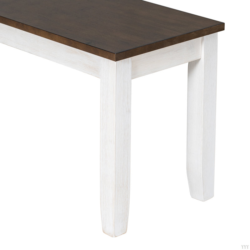 Ensemble de table de salle à manger de style rustique 6 pièces avec 4 chaises et un banc