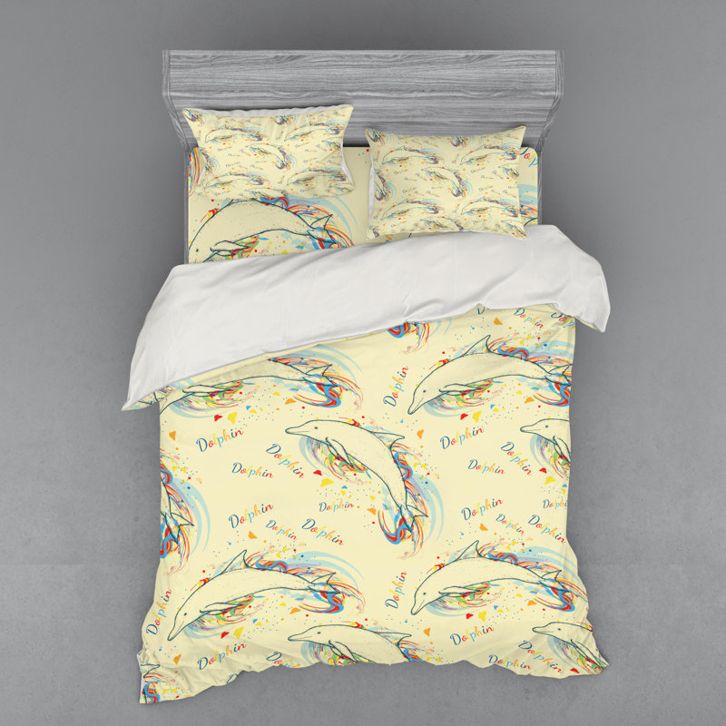 Ensemble de housse de couette sea animaux, Housse de couette grand + 3 pièces supplémentair