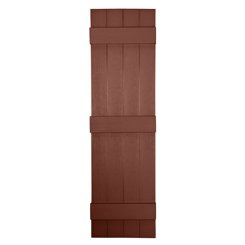 Persiennes personnalisées à 4 planches fermées, Rouge brique, 68"