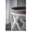 Grande table d'appoint 23 po blanche vieillie