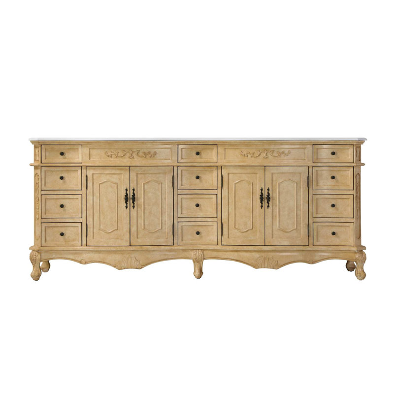 Meuble-lavabo double 84 po beige antique, Beige antique