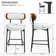 Counter Height Bar Stools, 28'' Bar Stools , Boucle Counter Stools With Back, Boucle Bar Stools For Kitchen Island, Dining Room(Set of 6)