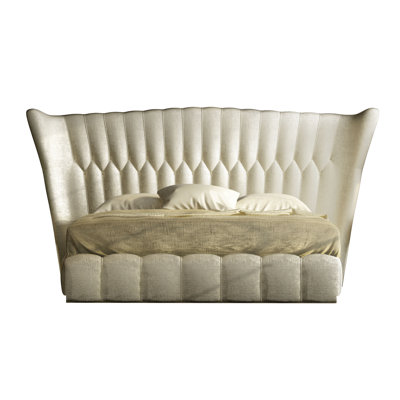 London Upholstered Wingback Bed