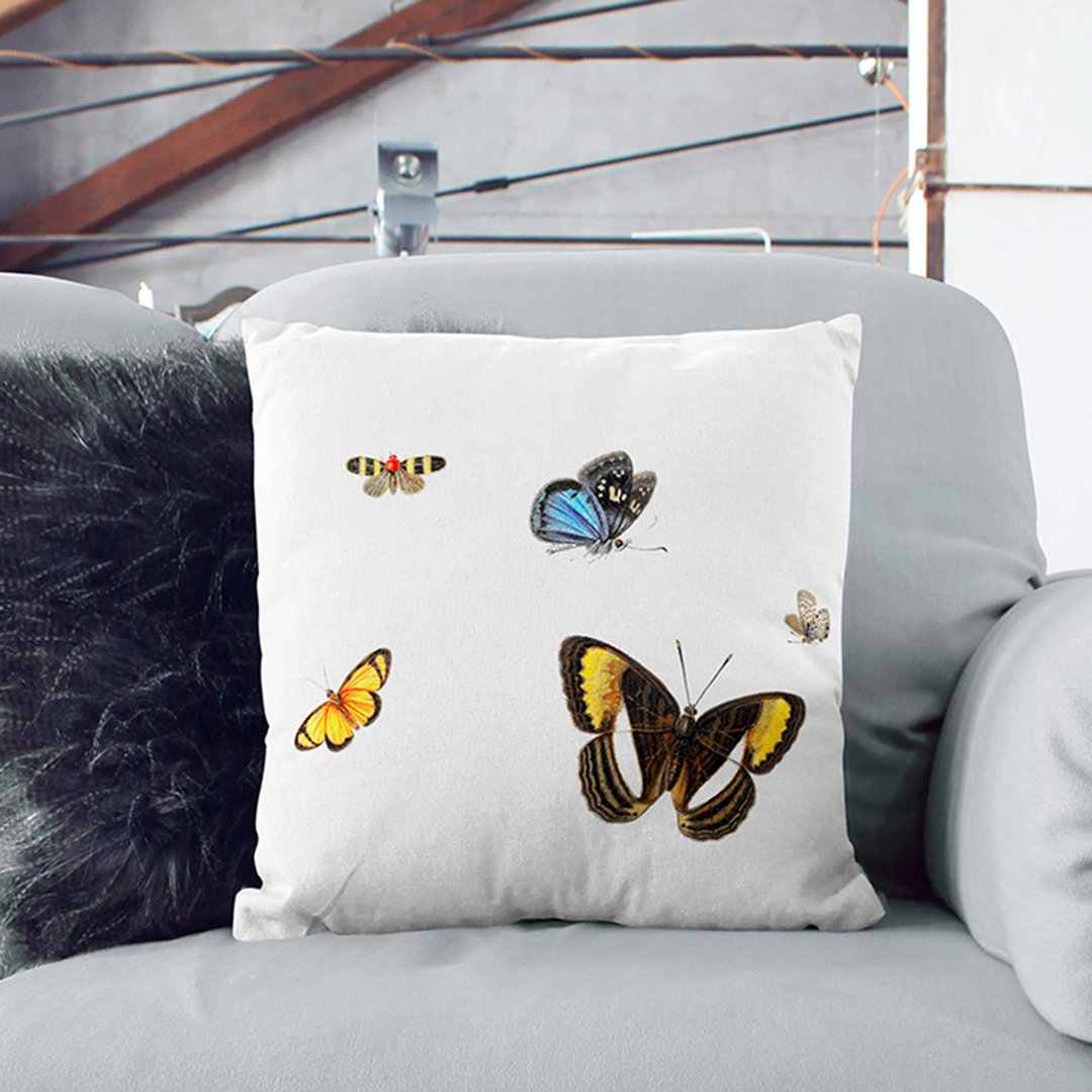 Five Butterflies by Herman Henstenburgh Cushion with Filling