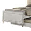Dima Full Bed, Upholstered Headboard W LED, Pearl White, Clear Legs-117559593