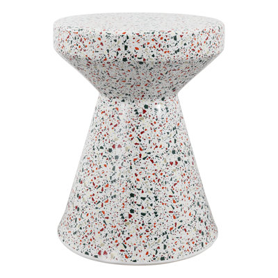 Sconyers 17.75" Modern Bohemian Terrazzo Indoor/Outdoor Drum Accent Table