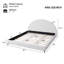 Structure de lit très grand avec tête de lit arrondie rembourrée Boucle, blanc-101320295