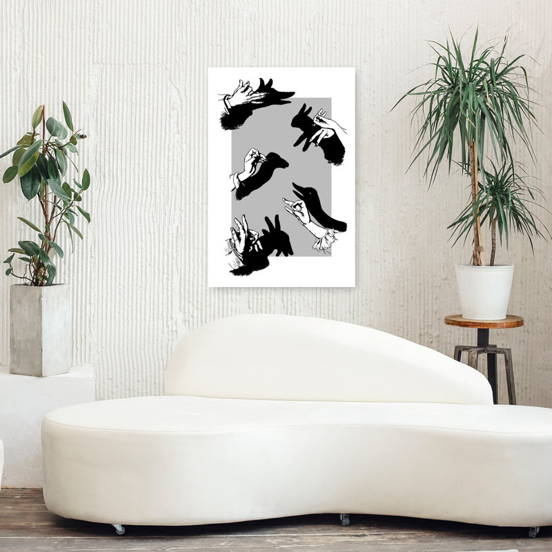 Art mural rétro avec mains en forme de mains, H 36 po x l 24 po