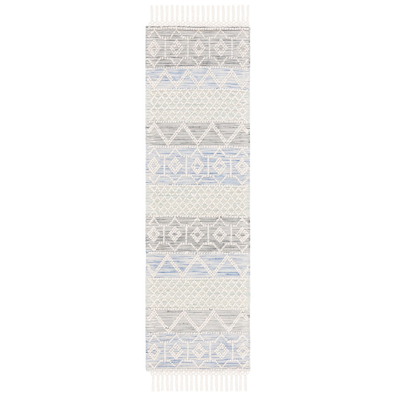 Aldeline 875 Area Rug In Ivory / Light Blue, Runner 2'3" x 8'