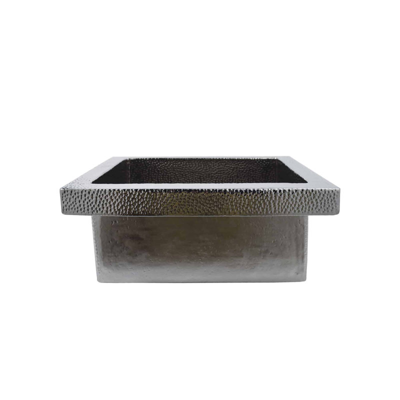 Manhattan Hand-Hammered Copper 17" L x 15" W Kitchen/Bar Sink, Polished Nickel