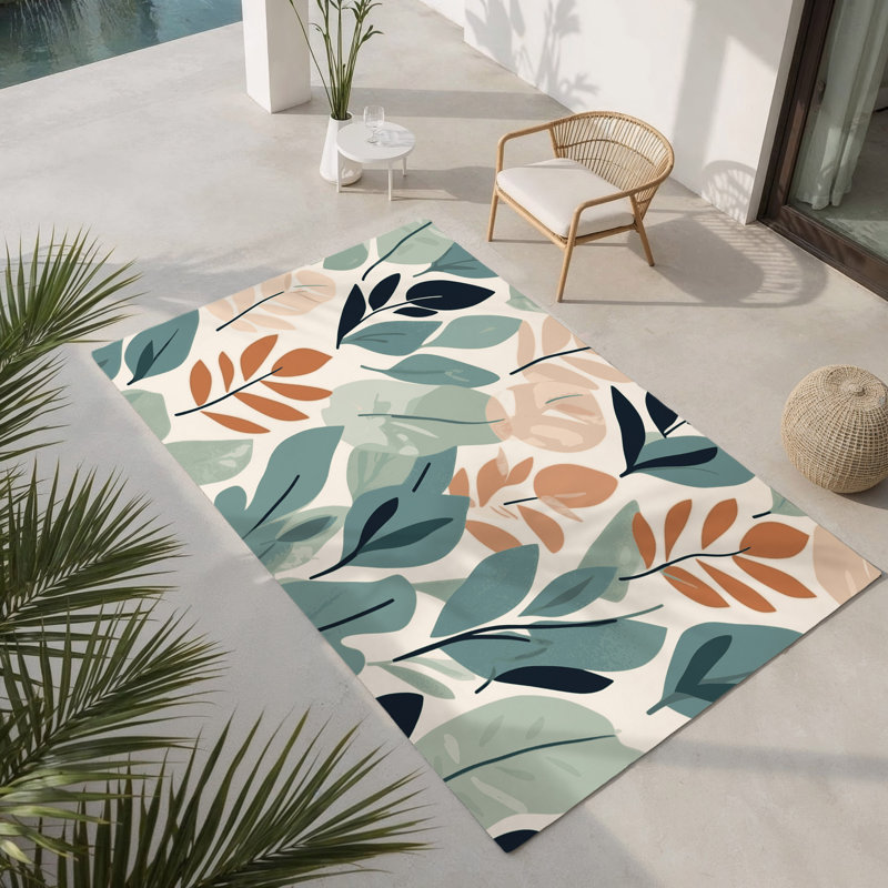 Sage Embrace Indoor And Outdoor Area Rug, Rectangle 5' x 7'