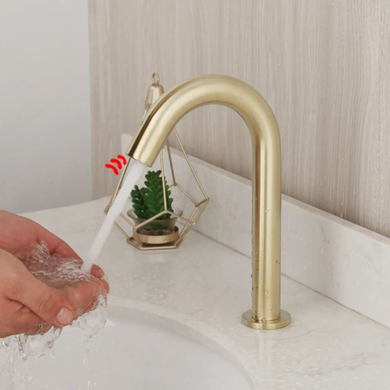 Robinet de salle de bain sans contact à fixation au comptoir Juno