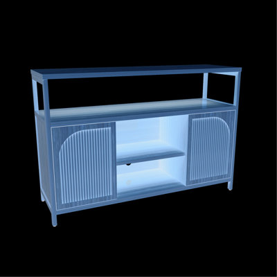 Buffet pour salle de bain avec tablette ouverte à 2 niveaux, tablettes intérieures et plateau de table large, articles de toilette, serviettes, cosmétiques de peignoir, loquet de porte magnétique, ouverture facile et pratique, profondeur de 50,35 po,