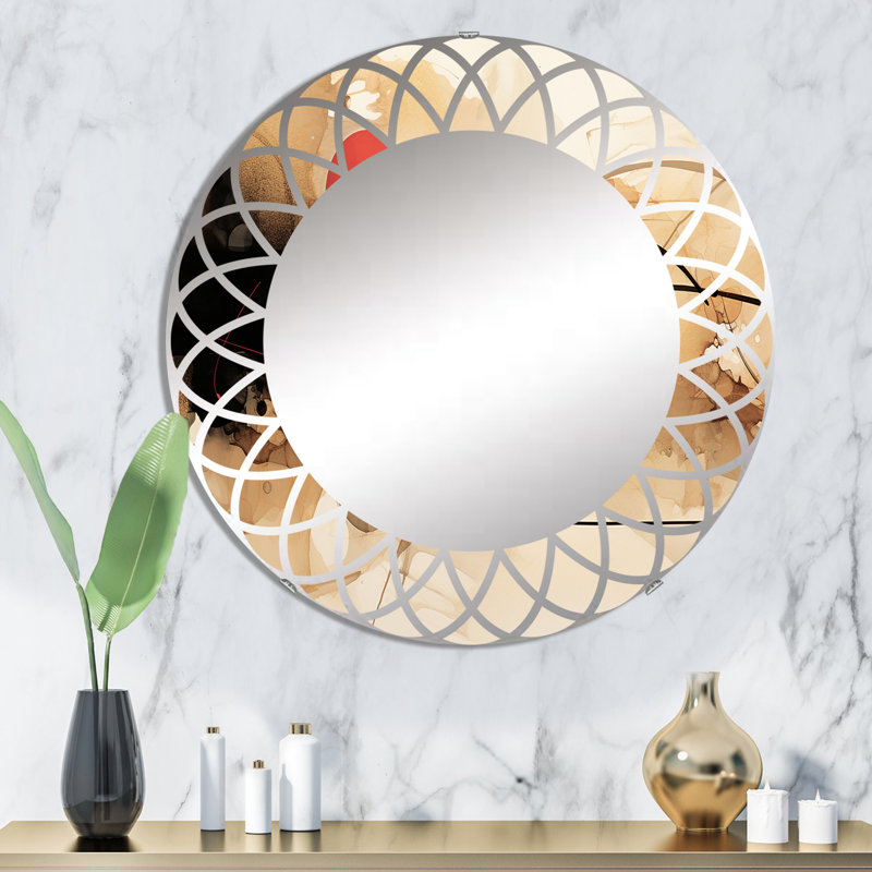 Northleach - Miroir mural moderne rond, 32 po x 32 po