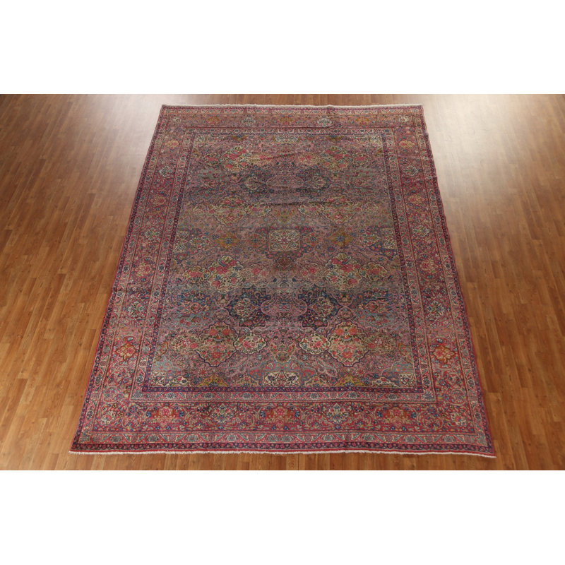 One-of-a-Kind 9'10" X 12'9" 1900s Wool Area Rug in Red