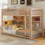 Lit superposé simple TG au-dessus de simple TG avec tablettes intégrées, lumières à changement de couleur et panneau perforé, beige
