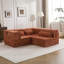Lit de sol convertible Mahjong orange à compression, 3 places, en polaire circulaire, conception modulaire à monter soi-même, mousse à mémoire de forme haute densité, tissu polaire, aucun assemblage requis, sectionnel sans armature, rembourrage.-522463464