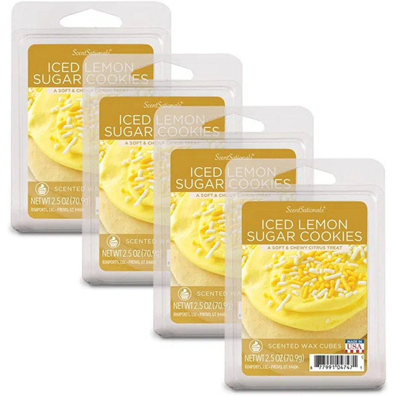 Collection de fond de cire ScentSationals 4PK, Biscuits glacés au sucre et au citron
