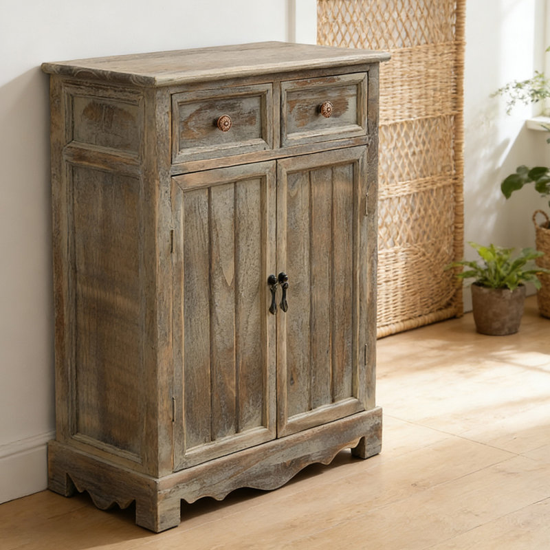 Banc de rangement pour chaussures en bois massif, Couleur de l'image