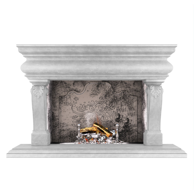 Great Adana Fireplace Surround, Travertine Gray