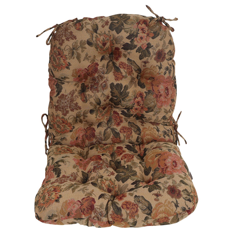 Lounge Chair Cushion, Tan Floral