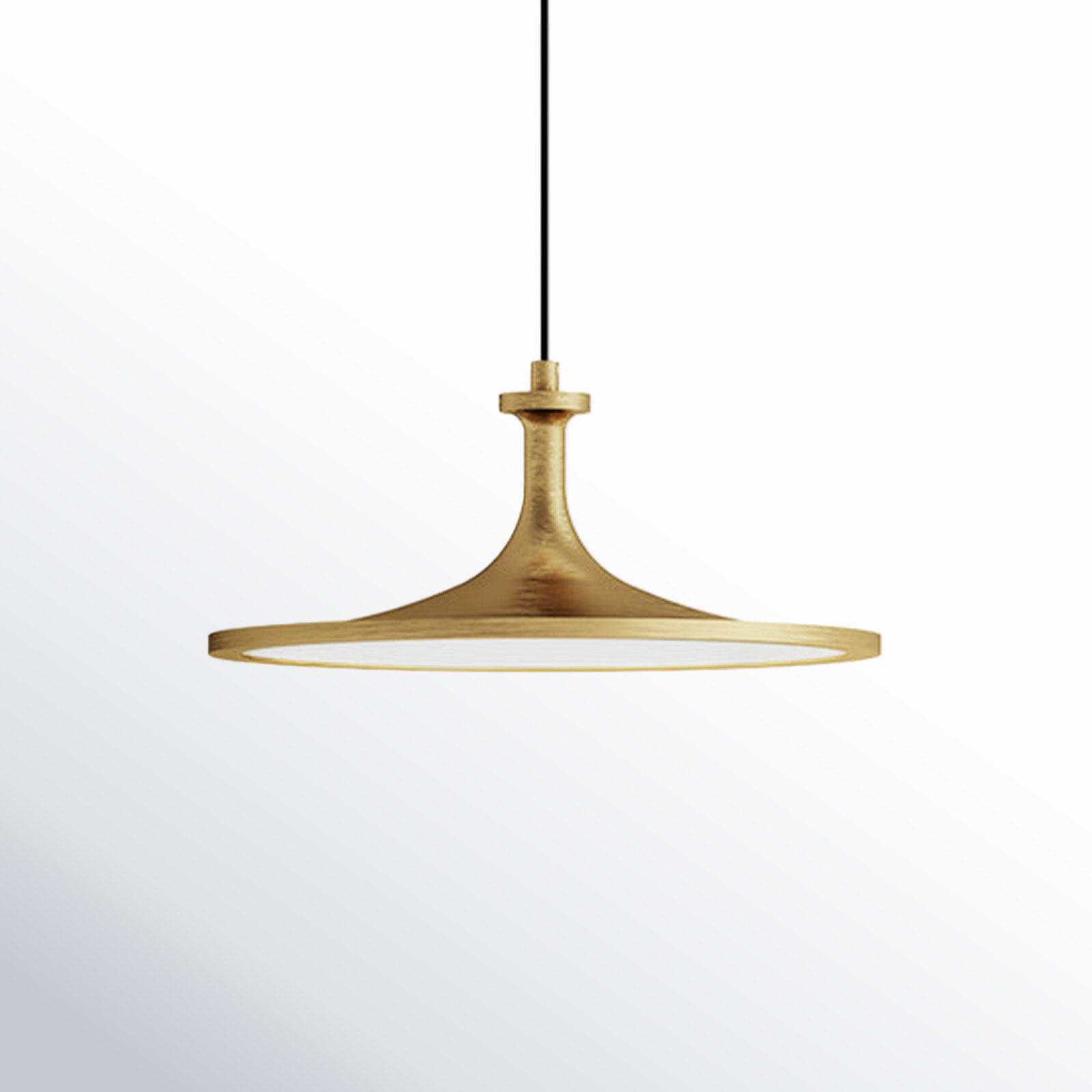 Daveney Single Light Dimmable LED Pendant, Brushed Gold, 5.25" H x 12" W x 12" D
