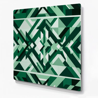 Op Art 53 Green Metal Wall Art