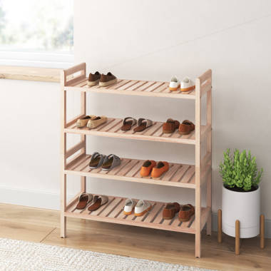 Ebern Designs 3 Pair Solid Wood Shoe Rack