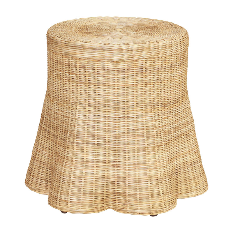 Table de bout en rotin tissé Cabo, Naturel