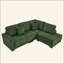  Canapé modulaire en forme de L 93 po avec méridienne convertible en velours côtelé réversible, canapé à ressorts hélicoïdaux avec cadre en bois massif et housses lavables pour le salon-121227421