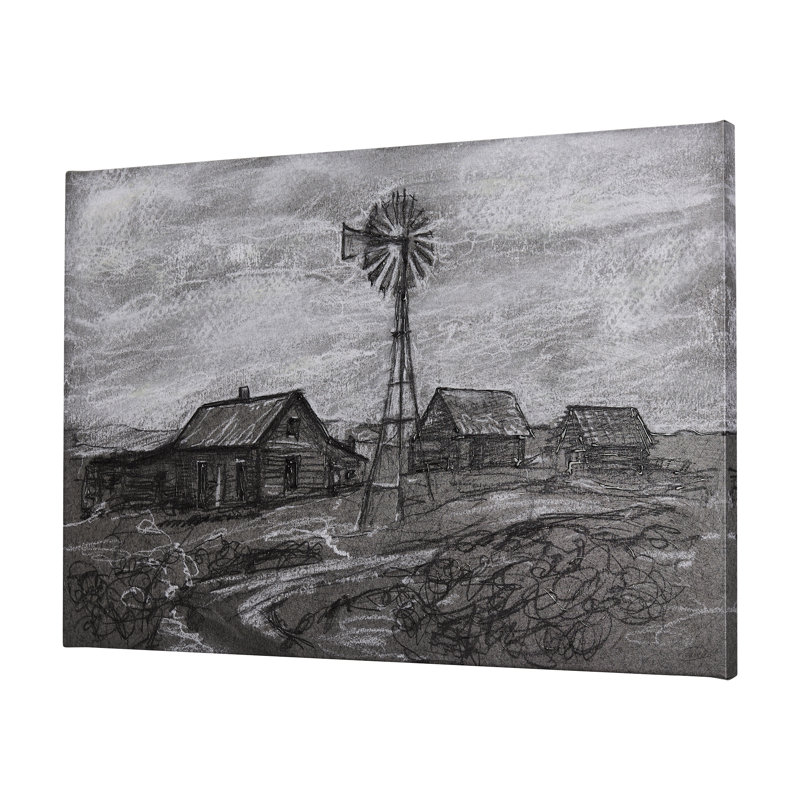 Croquis de ferme «I», H 40 po x l 60 po x P 1,5 po